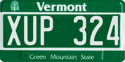 VT license plate XUP324