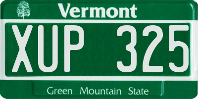 VT license plate XUP325
