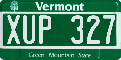 VT license plate XUP327