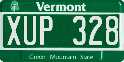 VT license plate XUP328