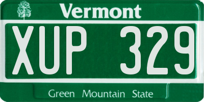 VT license plate XUP329
