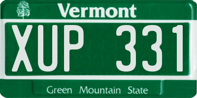 VT license plate XUP331