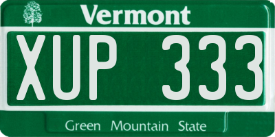 VT license plate XUP333