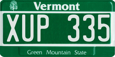 VT license plate XUP335