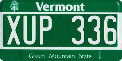 VT license plate XUP336