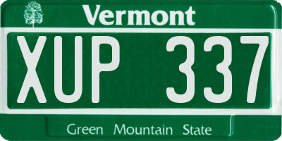 VT license plate XUP337