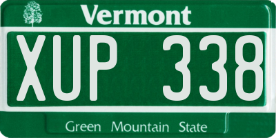 VT license plate XUP338