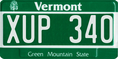 VT license plate XUP340