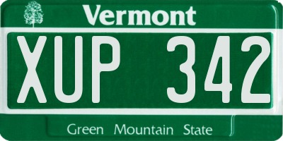 VT license plate XUP342