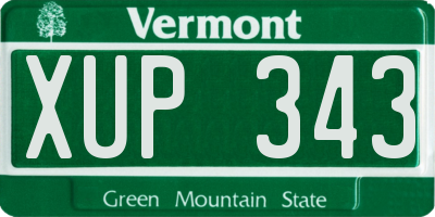 VT license plate XUP343