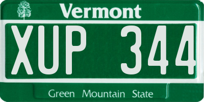 VT license plate XUP344