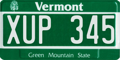 VT license plate XUP345