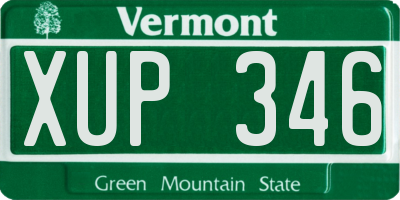 VT license plate XUP346