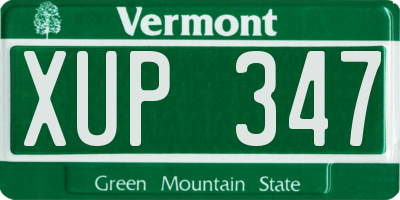 VT license plate XUP347