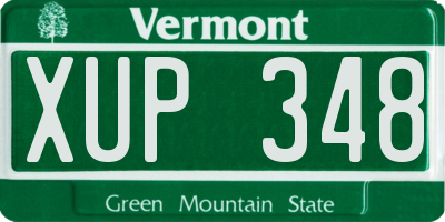 VT license plate XUP348