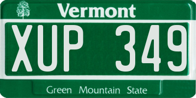 VT license plate XUP349