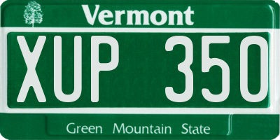 VT license plate XUP350