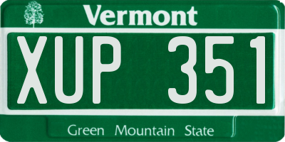 VT license plate XUP351