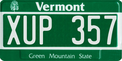 VT license plate XUP357