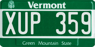VT license plate XUP359