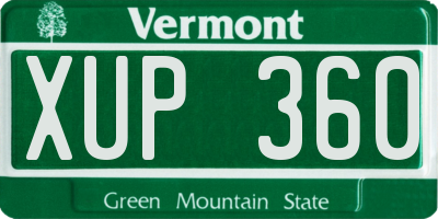 VT license plate XUP360