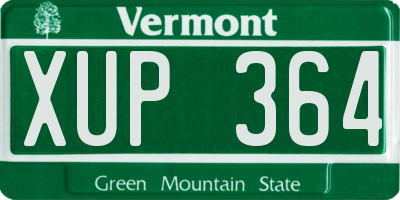 VT license plate XUP364
