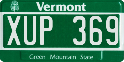 VT license plate XUP369