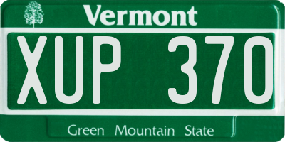 VT license plate XUP370