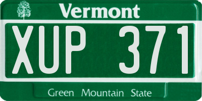 VT license plate XUP371