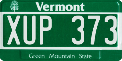 VT license plate XUP373