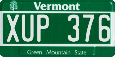 VT license plate XUP376