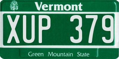VT license plate XUP379