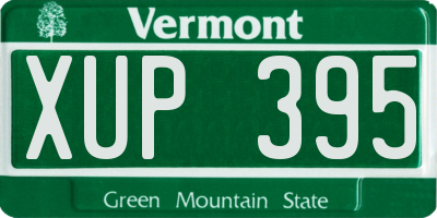 VT license plate XUP395