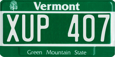 VT license plate XUP407