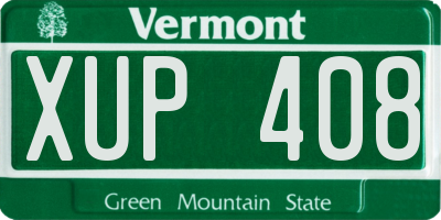 VT license plate XUP408