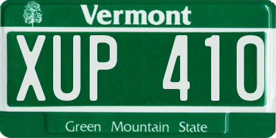 VT license plate XUP410