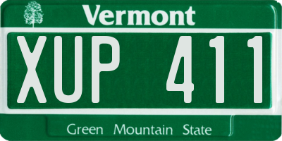 VT license plate XUP411