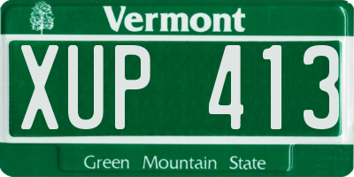 VT license plate XUP413