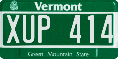 VT license plate XUP414