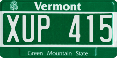 VT license plate XUP415
