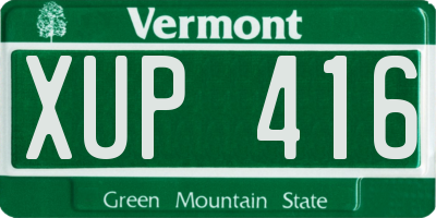 VT license plate XUP416