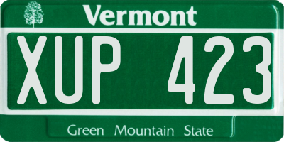 VT license plate XUP423