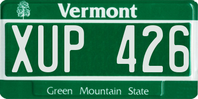 VT license plate XUP426