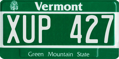 VT license plate XUP427
