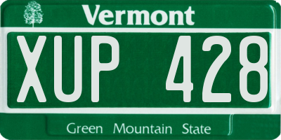 VT license plate XUP428