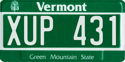 VT license plate XUP431