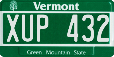 VT license plate XUP432