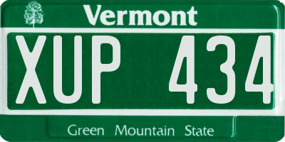 VT license plate XUP434