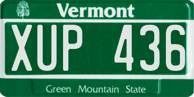 VT license plate XUP436