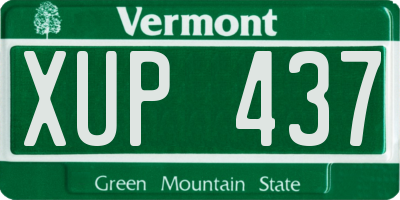 VT license plate XUP437